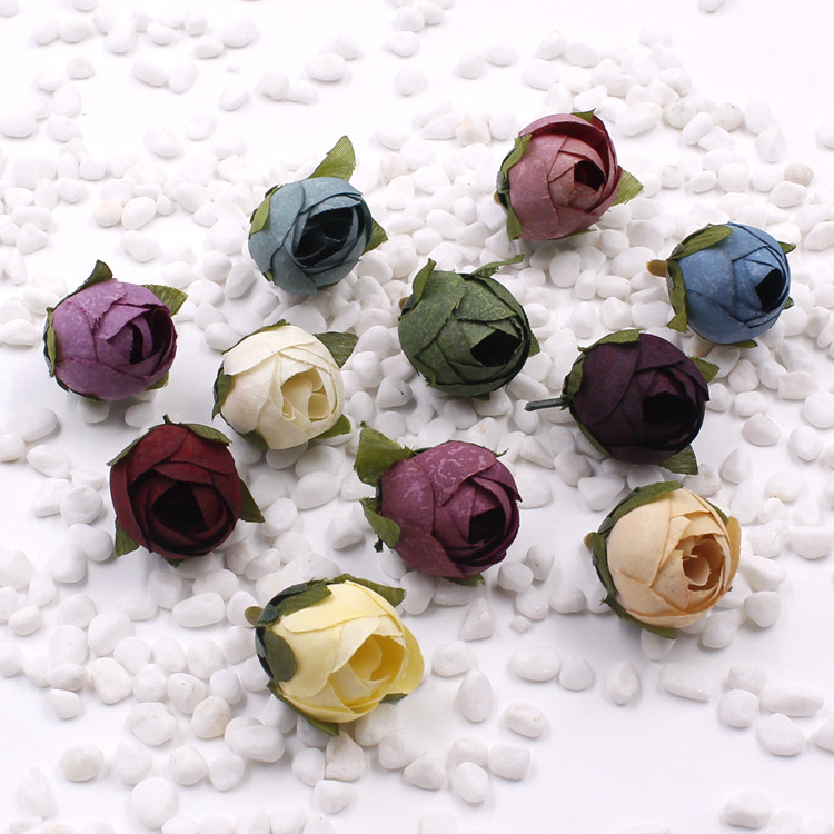 DIY handmade garland material European retro small camellia bud simulation rose bag Sen department hand-made accessories
