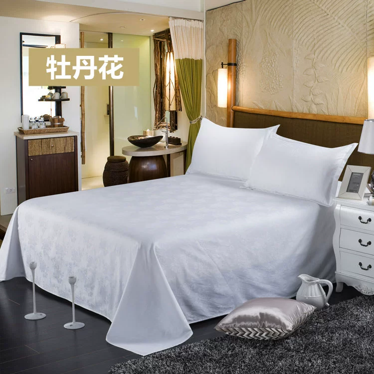 60 cotton sao khách sạn tấm trải giường một mảnh khách sạn trắng bông chăn ga gối bộ ga giường