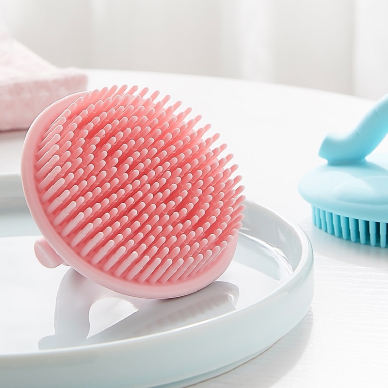 October crystalline baby silicone bath shampoo brush remove head scale rubbing bath cotton newborn baby mud wash hair artifact