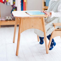 Baby table chair kids table kindergarten chair set solid wood learning game table toy table toddler writing desk