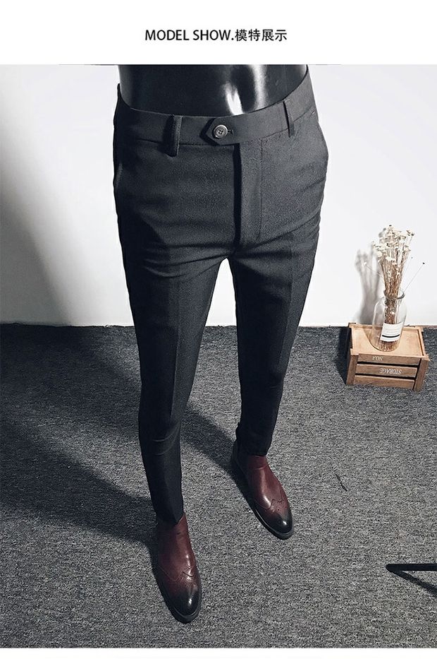19 mùa xuân Anh kinh doanh quần tây nam mỏng Tóc mỏng stylist căng quần quần nam phù hợp với quần thủy triều quần tây nam công sở