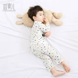 Детская летняя тонкая хлопковая пижама, комплект, лонгслив, штаны, средство от комаров