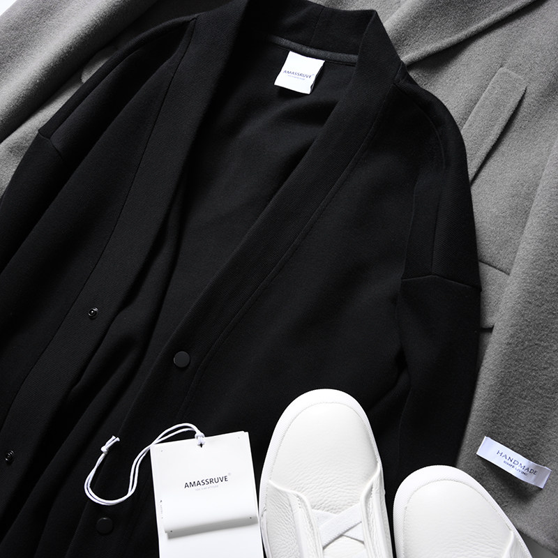 Foreign Trade Tail Single Cut Mark Sweater Jacket Men's Jersey External Wear Winter Day Department Exit Original Single Men's Clothing V Neckline Sweatshirt