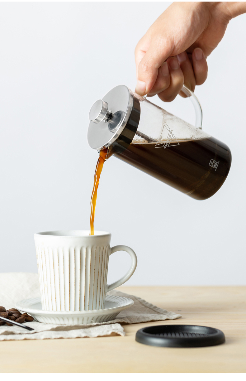 Phương pháp áp suất CAFEDE KONA Nồi cà phê thủy tinh gia dụng lọc Pháp ép trà nồi chè lọc cốc - Cà phê máy xay cà phê cầm tay