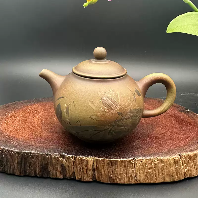 台湾陶艺李昆源手工段泥雕刻壶龙凤呈祥茶具收藏-Taobao-Tmall