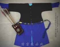 Wubei Mandarin Vest Robe of the Manchu Riding Shooting Attire Qing Palaces Office of the Non-Inner-Court Emperor Dress