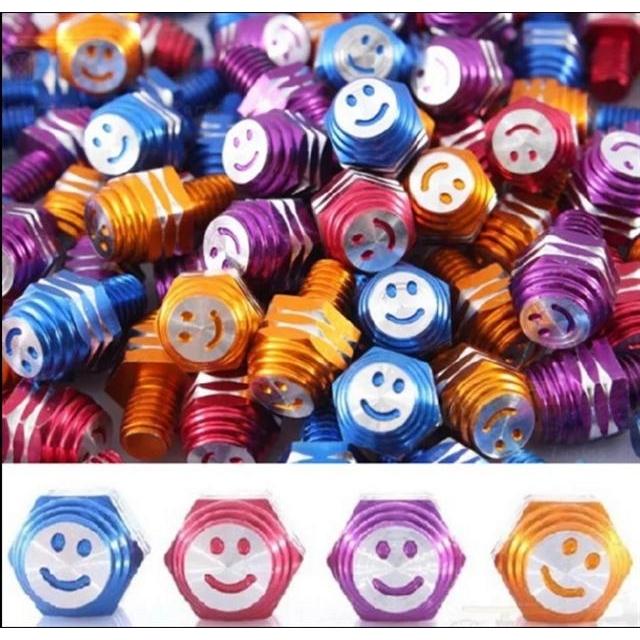 Motorcycle modification accessories scooter fire decoration smiley face electric car rear mirror Aluminum alloy screw 8mm