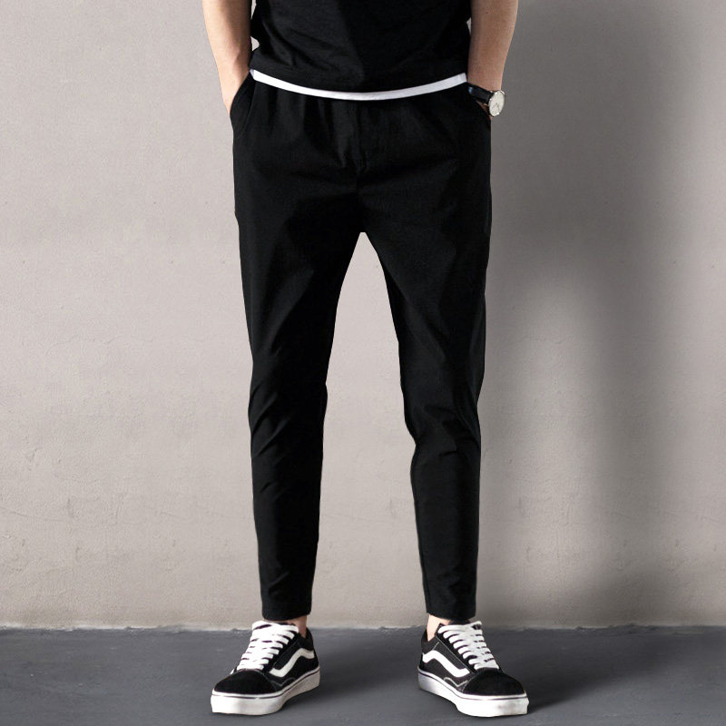 Autumn and winter cigarette tube pants Men's Harem pants slim Korean version of the trend wild loose velvet thickened casual pants