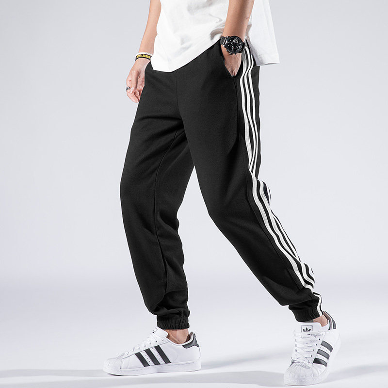 Three carrying motion pants men's fall thin section 2019 new trend men's casual loose 3-track bar running pants