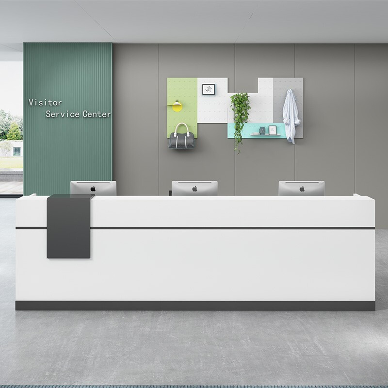 Plate Front Desk Brief Brief Modern White Company Receptionist Desk Hotel Reception Desk Customizable