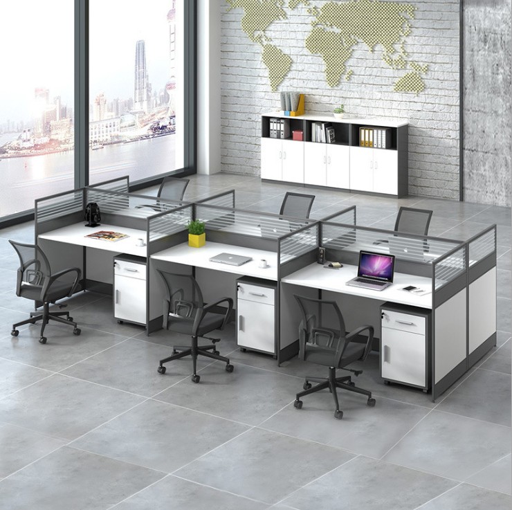 Beijing office furniture desk and chair combination six-person staff card seat four-person screen work station simple and modern