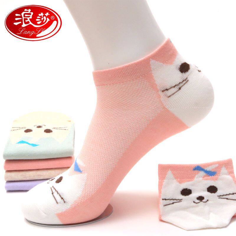 Romantic Socks Children Summer Slim pure cotton Stealth Sox women Invisible lady mesh sweet and short cotton socks student adult socks