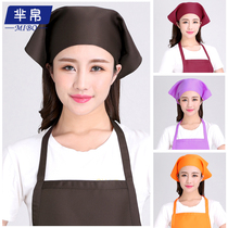 Mi silk waiter work head towel hat Japanese Korean wind fruit shop restaurant net cafe triangle headscarf female chef hat
