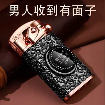 Birthday Gift for Boyfriend, Practical Retro Rechargeable Windproof Lighter for Men, DIY High-End Creative Gift for Husband