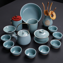 Tianlong complete set of Kung Fu tea set small teacup teapot Sancai cover bowl tea canister accessories six gentlemen tea wash