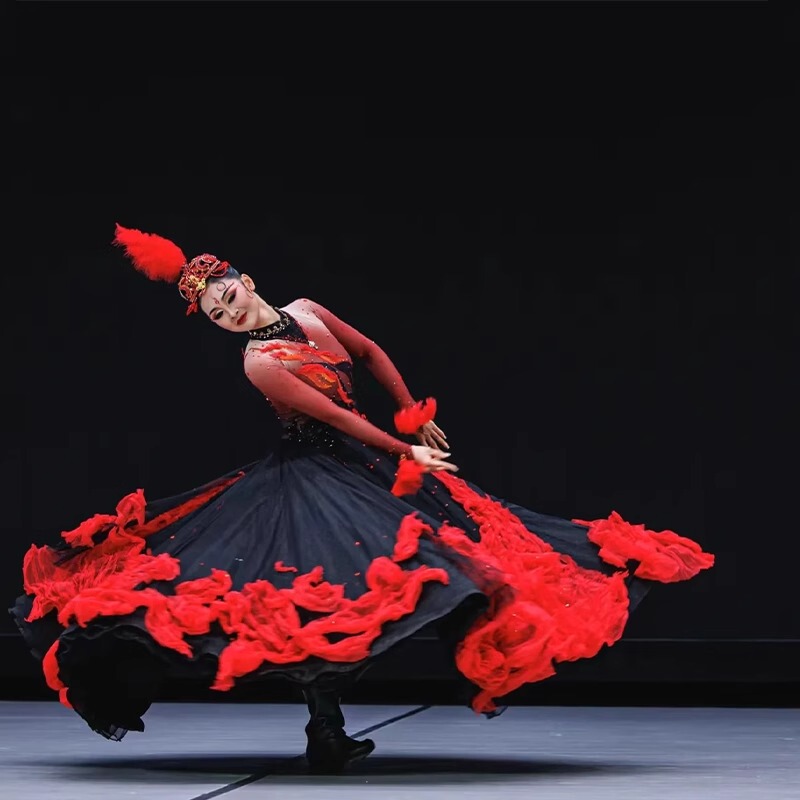 Kazakh Dance Performance Costumes, Flame Dance Costumes, Xinjiang Ethnic Stage Performance Costumes, Art Exam Dance Repertoire Costumes Kazakh Dance Performance Costumes, Flame Dance Costumes, Xinjiang Ethnic Stage Performance Costumes, Art Exam Dance Repertoire Costumes
