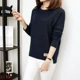Thu đông 2018 phiên bản Hàn Quốc mới của áo sơ mi ngắn tay áo len ngắn cổ tròn áo len cổ lọ nữ thời trang chạm đáy áo mẫu áo len nữ đẹp 2021
