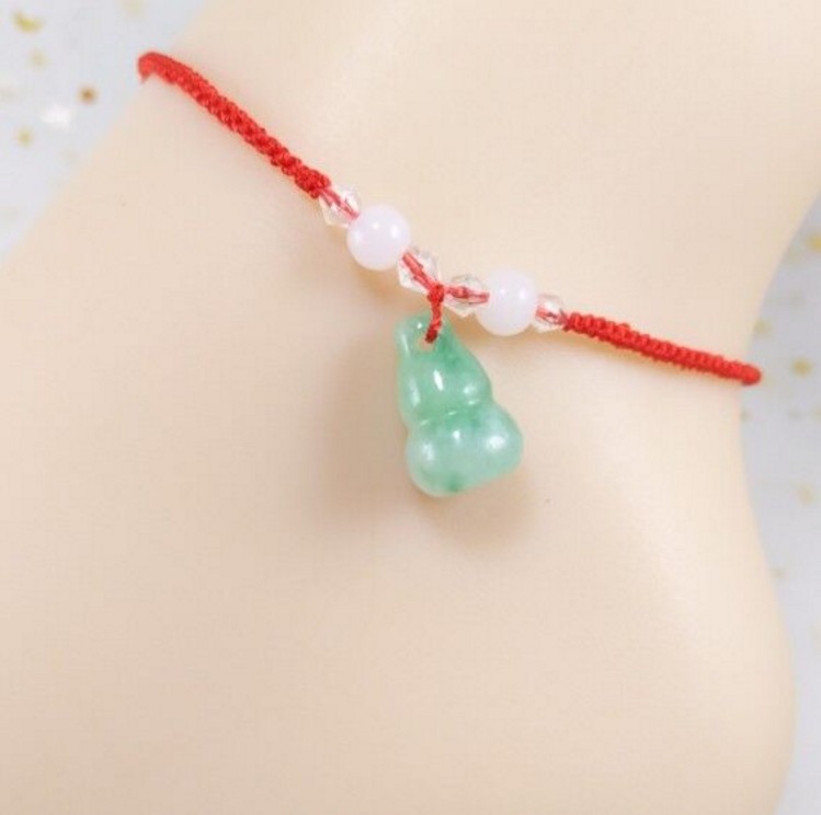 Tự làm phiên bản tiếng Nhật và tiếng Hàn của cô sinh viên đơn giản thuần khiết dây đỏ mắt cá chân nữ làm bằng tay cá tính tươi trong năm nay bán buôn - Vòng chân vòng đeo chân
