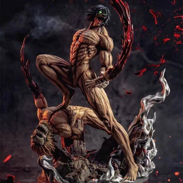 Yoyo Attack on Titan Figure Eren Battle Form Ornament Anime Model Statue Peripheral Birthday Gift for Men Yoyo Attack on Titan Figure Eren Battle Form Ornament Anime Model Statue Peripheral Birthday Gift for Men
