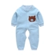 Baby open gear jumpsuit mùa xuân và mùa thu nam và nữ Baby cotton dài tay romper pyjama sơ sinh haber 0-2 tuổi áo bé trai