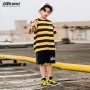 Trang phục khiêu vũ đường phố cho trẻ em mùa hè bật lên áo thun trẻ em hip hop phù hợp với bé trai Trang phục khiêu vũ đường phố cho thấy thủy triều trang phục động vật cho trẻ em