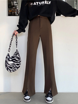 Open Fork Western Dress Pants Woman Summer 2022 New Big Code Fat Younger Sister High Waist Display Slim Fit with high covety micro-laklegged pants