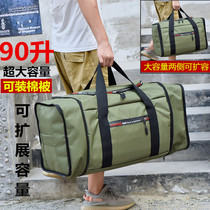(Can be expanded) 90 liters super large capacity travel Hand Bag Mens luggage check bag shoulder travel bag waterproof