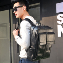 New mens puleather backpack cross-border neutral backpack mens leisure travel bag large capacity personality trend school bag