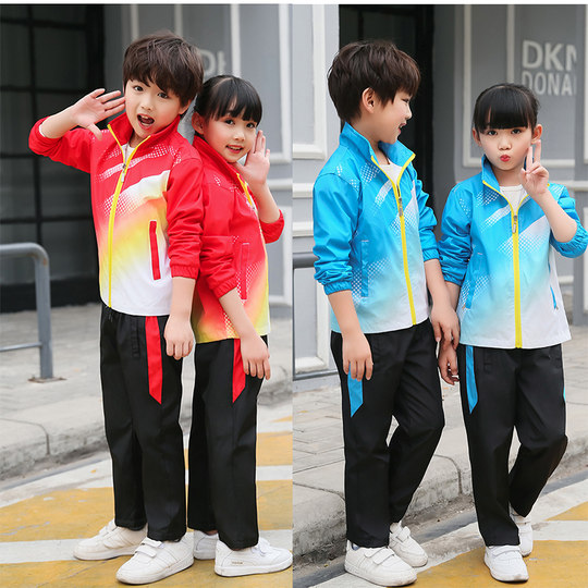 Frühling und Herbst Kinder Badminton tragen Herren Sportbekleidung Anzug Grund- und Sekundarschuluniformen weibliche Team körperliche Kleidung gedrucktes Logo