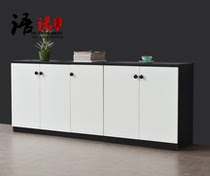 Wooden short cabinet Company tea Cabinet Office information display floor bookcase display cabinet Qingdao office furniture