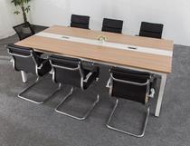 Qingdao square tube steel frame conference chair combination panel negotiation table company meeting Table Office reception table packaging table