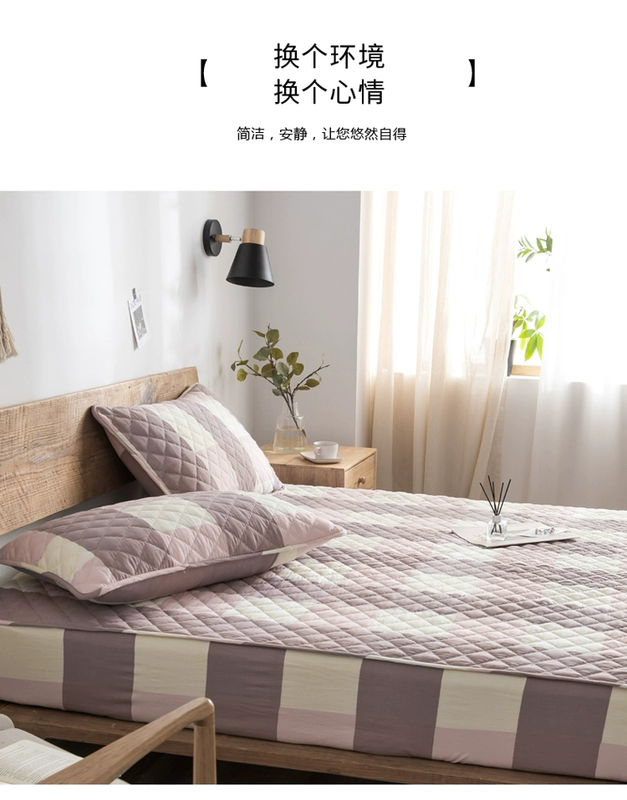 Một mảnh DN giường bông bông bông bedspread Simmons 1.8m chống trượt latex nệm bìa đệm bảo vệ tay áo 1,5m - Trang bị Covers