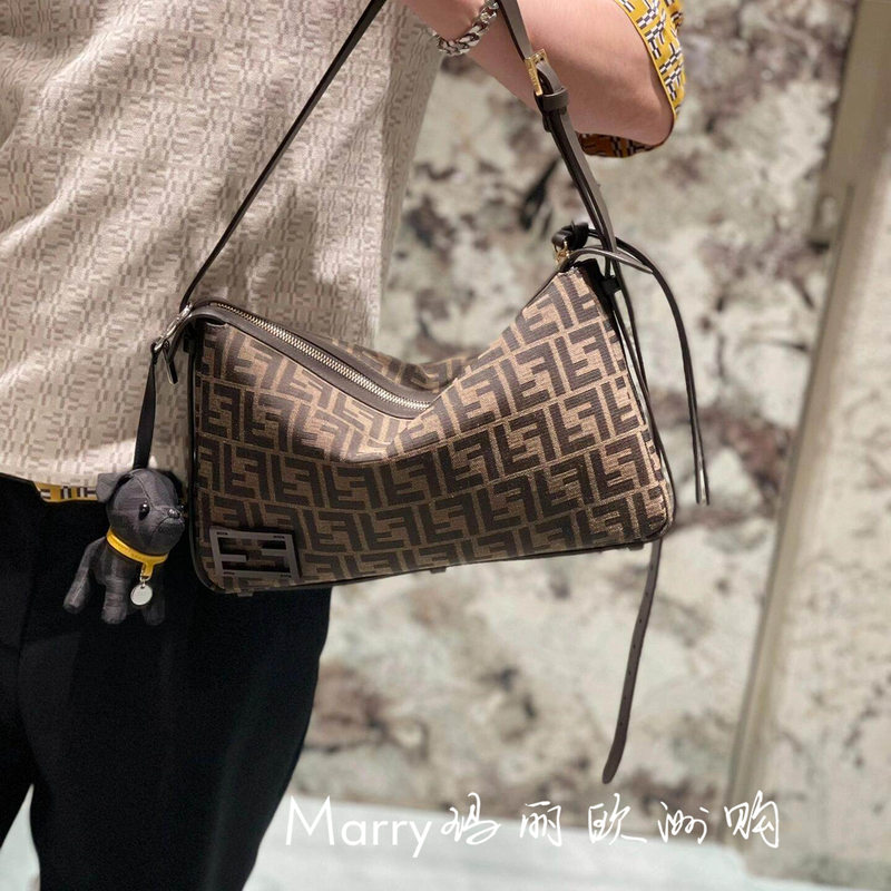 Authentic Fendi Women's Bag Simply with Adjustable Shoulder Strap, Monogrammed with Micro-Label Ff Jacquard, Handbag and Shoulder Bag Authentic Fendi Women's Bag Simply with Adjustable Shoulder Strap, Monogrammed with Micro-Label Ff Jacquard, Handbag and Shoulder Bag