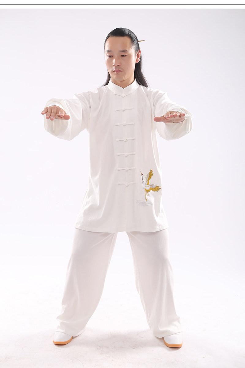 форма для Тай-Чи 刺绣仙鹤武当太极服男女中国风新款飘逸表演比赛演出服武术服唐装