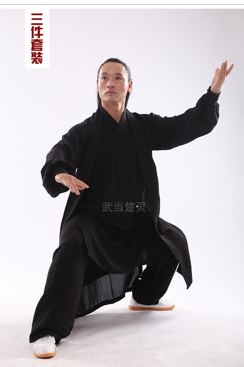форма для Тай-Чи 三件套装太极服武术养生服男女士长袍道士服装道袍练功服茶服汉服