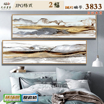 New Chinese Mood Water Ink Landscape Abstract Gold Leaf Decoration Painting Headboard Drawing Material Abstract Material Painting core Tuku