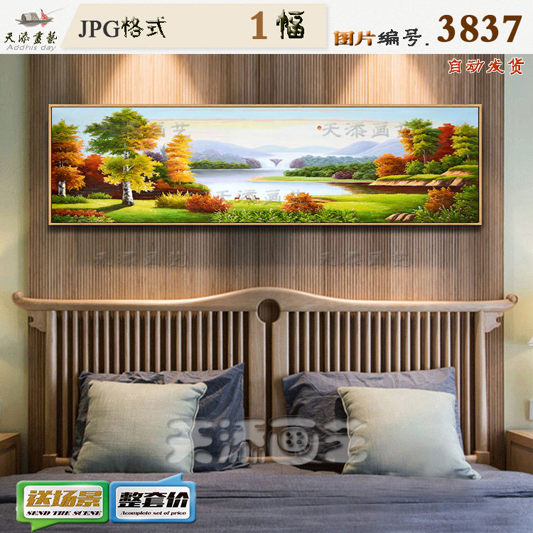 Modern Scenery Oil Painting Decoration Painting Material High Definition Picture Gallery Hand Painted Landscape Headboard Drawing core Tuku