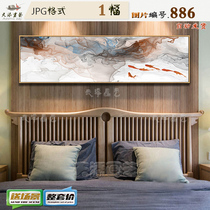 New Chinese ink mood abstract landscape decoration painting material living room hanging picture headboard hanging painting HD pictures