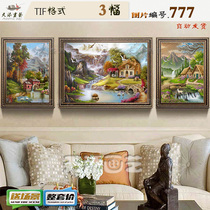 Eurostyle Fields Landscape Oil Painting Decoration Painting Living Room Hanging Painting Joint Painting Material Hotel Hang Painting HD Pictures