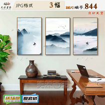 New Chinese ink mood landscape landscape decoration painting material living room hanging painting Xuanguan hanging painting hotel hang painting HD pictures