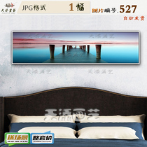 Modern minimalist seaside pier Natural scenery Decorative Painting Material Bedside Hanging Painting Material Spray-painted High-definition Tucu