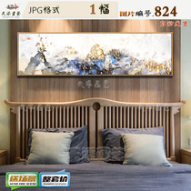 New Chinese golden line Abstract Mood Mountain Peak Decoration Painting Material Living Room Hanging Painting Bedside Hanging Painting HD pictures