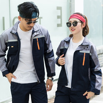 Work Clothes Suit Men Custom Long Sleeves Spring Autumn Clothes Labor Conserved Print Character Logo embroidered steam repair Factory workshop blouses