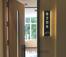 Stainless steel house number custom metal back luminous listing hostel hotel number box name logo minimalist personality