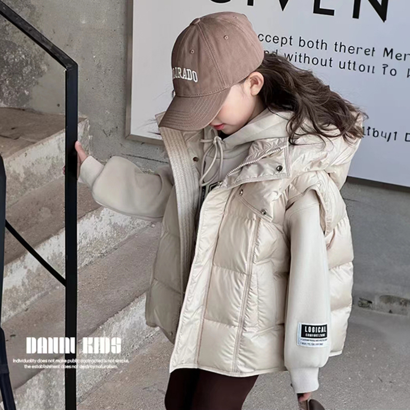 女の子のダウンベスト 冬 新スタイル 女の子 ウエストコート ジャケット 子供用 ホワイト ダック ダウンベスト アウターウェア ダウンジャケット