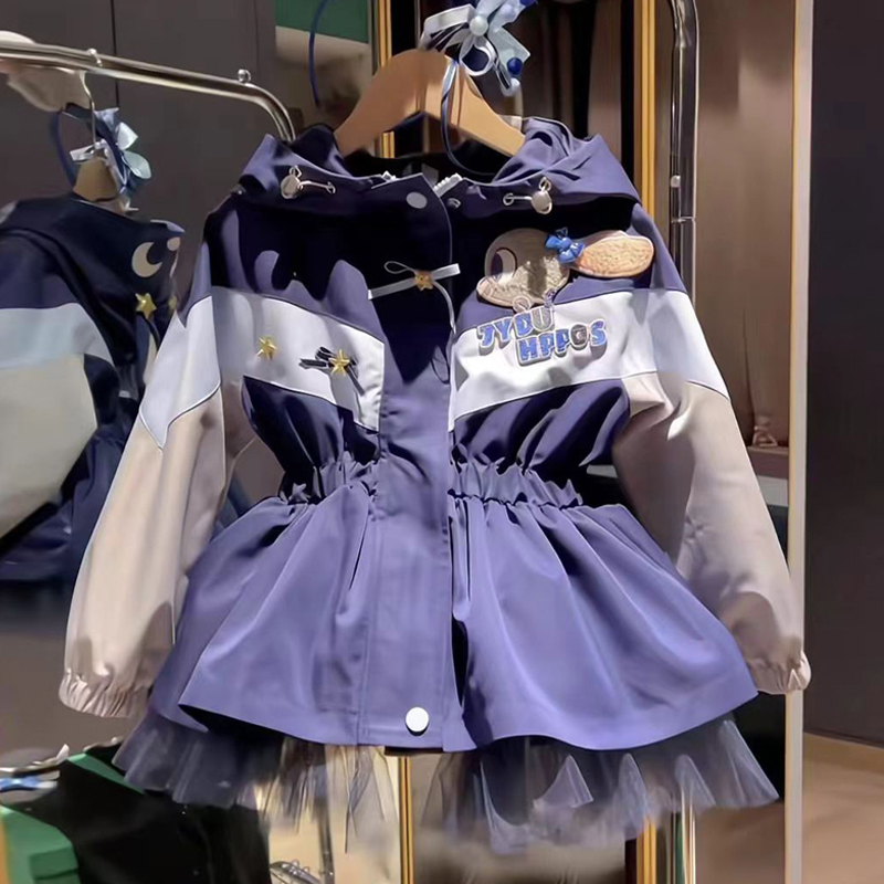 Girls' Jacket for Spring and Autumn, Judy Rabbit Police Officer Style, Stylish and Versatile, Waist-Cinching Princess Cardigan