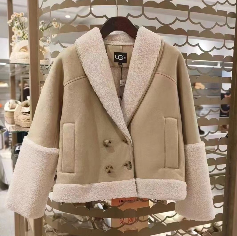 Authentic Ugg New Women's Double-Breasted Jacket with Lapel 1158691-2199