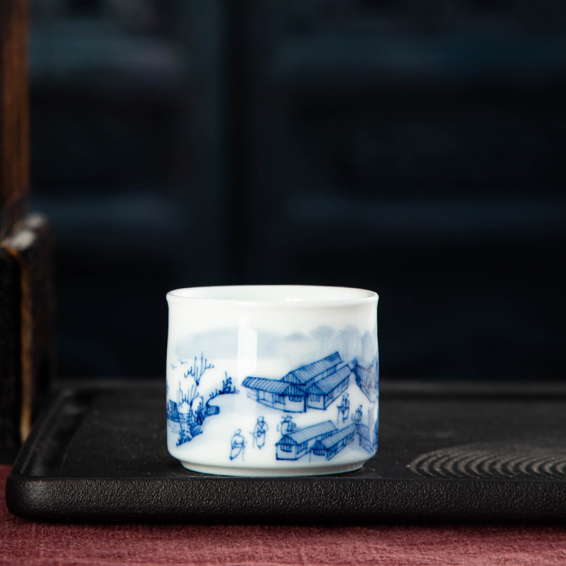 Kung fu noggin high - white master cup ceramic cups individual single cup bamboo cup sample tea cup tea cup
