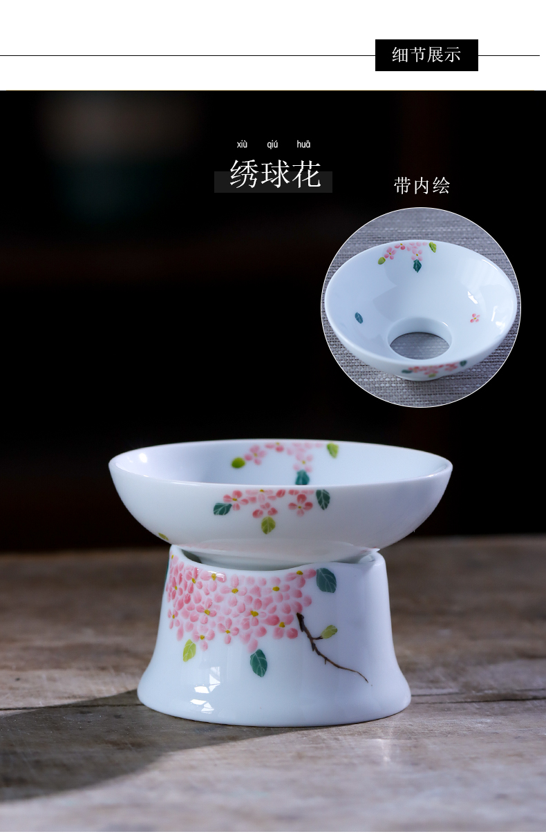 Hand - made under the glaze color filter) tea jingdezhen ceramic tea filter kung fu tea with parts by Hand