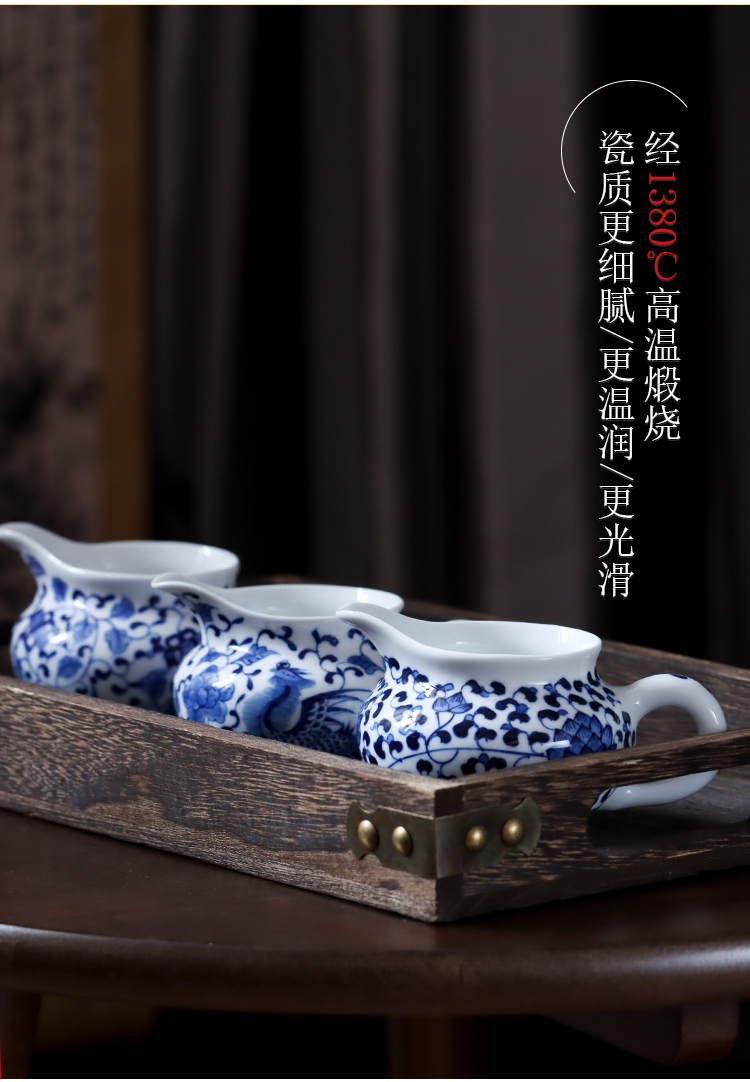 Blue and white tie up branch of jingdezhen hand - made ceramic fair keller points tea white porcelain household kung fu tea accessories tea sea